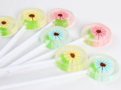 RBBZ Party Flower Candy Lollipops pink close-up, appealing treat for celebrations and concessions.