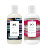 R+Co Television shampoo bottle highlights sulfate-free formula for shine