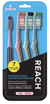 Reach Advanced Design Toothbrush angled neck for easier back teeth access.