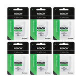 Reach Mint Waxed floss 55 yards for smooth sliding between teeth.