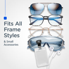 Readerest on-shirt holder secures readers sunglasses and ID badges