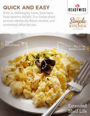ReadyWise egg powder water mix for easy meal prep.