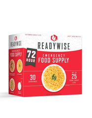 ReadyWise emergency food kit packaging ready for pantry storage and quick access.