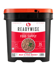 ReadyWise emergency food bucket with 88 servings ready to hydrate for quick meals