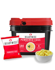 ReadyWise emergency food bucket with 144 servings for reliable long-term storage.