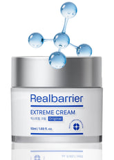 Real Barrier Extreme Cream jar close-up showing rich, soothing texture.