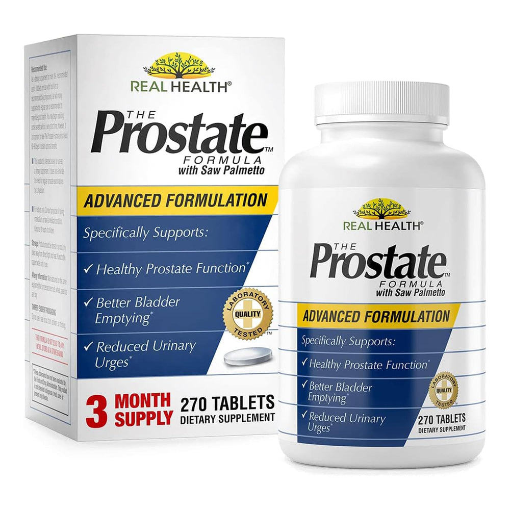 Real Health Prostate Formula bottle front showing trusted prostate support for daily wellness
