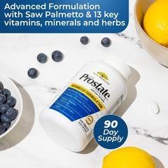 Real Health Prostate Formula ingredients label highlights saw palmetto and zinc for balanced support