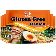 Real Naturals gluten-free chicken ramen pack for quick meals.