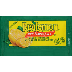 Realemon lemon juice bottle close-up showing authentic lemon flavor for quick seasoning