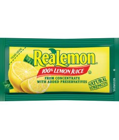 ReaLemon lemon juice packets for on-the-go flavor in drinks and seafood