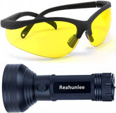 REALHUNLEE AC UV dye leak detector 68 LEDs highlights refrigerant leaks clearly.