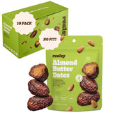 Realsy almond butter stuffed Medjool dates in a resealable pack for on-the-go energy.