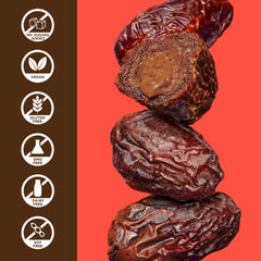 Pitted and stuffed Realsy dates showcase simple, clean ingredients.