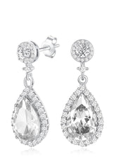 REASAYLL silver diamond teardrop earrings sparkle in motion, perfect for daily wear.