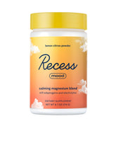 Recess Mood Powder lemon citrus tub front showing calm flavor option