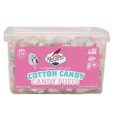 Red Bird Cotton Candy Puffs in a tub, perfect for sharing at gatherings
