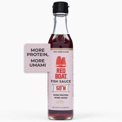 Red Boat Phamily Reserve bottle pour highlights rich umami for sauces