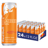 Red Bull Amber Edition can front view boosts alertness during workouts