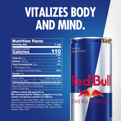 Red Bull energy drink 80mg caffeine can helps you stay alert during study or workouts.