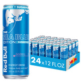 Red Bull Sea Blue Edition Sugar Free can front view for a berry boost during busy days