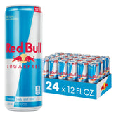 Red Bull Sugar Free can, ice-cold refreshment for quick energy.
