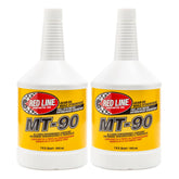 Red Line MT-90 75W-90 gear oil bottle front view for smooth shifts