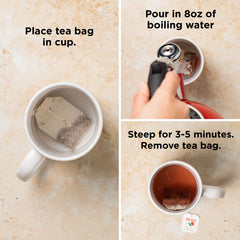 Steaming cup of Red Rose Black Tea ready for a comforting moment