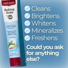 Red Seal Hydroxyapatite toothpaste brushing action shows enamel-friendly use