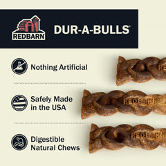 Redbarn Dur-a-Bulls Hickory flavor chew close-up showing savory scent and texture