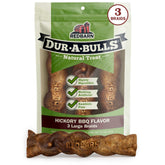 Redbarn Dur-a-Bulls three large braids with hickory flavor for lasting chew time