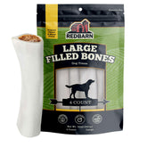 Redbarn filled bone exterior with cheese and bacon offers a long-lasting chew experience.