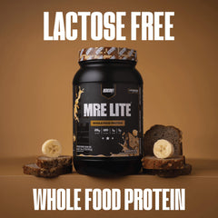REDCON1 MRE LITE banana nut bread shake in glass for a tasty, low-carb option