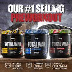 Redcon1 Total War citrulline malate scoop shows 6g for endurance support.