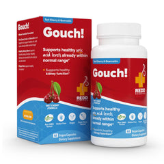 Redd Remedies Gouch! bottle pour shows daily uric acid support potential.