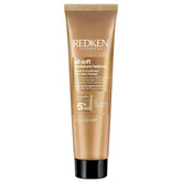 Redken All Soft leave-in bottle pour demonstrates easy hydration for dry hair.
