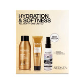 Redken All Soft Mini Kit shampoo bottle provides deep hydration for dry hair