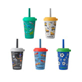 REDUCE GoGo kids tumbler with stackable 12oz design, lid and straw for easy, mess-free sipping.