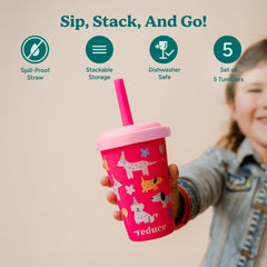 REDUCE GoGo spill-proof straw 12oz tumbler enables mess-free sipping on the go