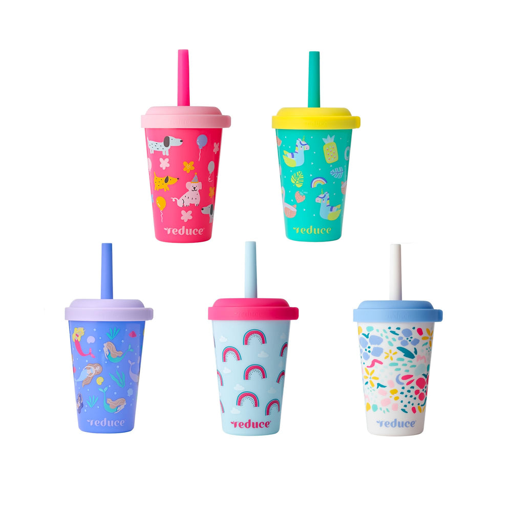REDUCE GoGo's spill-proof straw tumbler helps keep drinks contained during play.