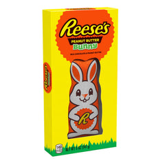 Individually wrapped Reese's bunny candy in festive packaging