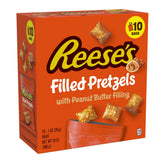 Reese's filled pretzels with crunchy pretzel shell and peanut butter filling, ready-to-eat snack