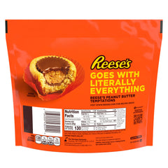 REESE'S Miniatures milk chocolate cups close-up emphasizing creamy chocolate and peanut butter