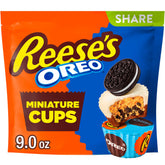 REESE'S OREO Miniatures pack shot showing a shareable 9-ounce treat.