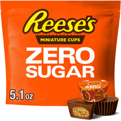 REESE'S Zero Sugar Miniatures bag front view, ideal for sharing at gatherings