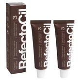 RefectoCil No.3 Natural Brown cream hair dye tubes front view for natural brunette shade