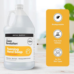 Refill supply gallon jug ready to pair with Clean Revolution dispenser.