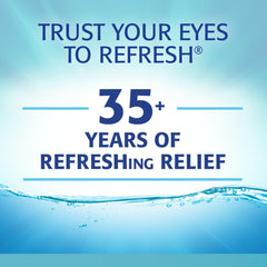 Refresh Contacts eye drops shown from side view for quick lubrication after lens insertion.
