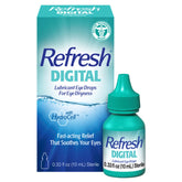 Refresh Digital Lubricant Eye Drops bottle on a clean surface for on-the-go comfort