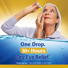 Refresh Optive Mega-3 PF eye drops bottle close-up showing label and dropper.